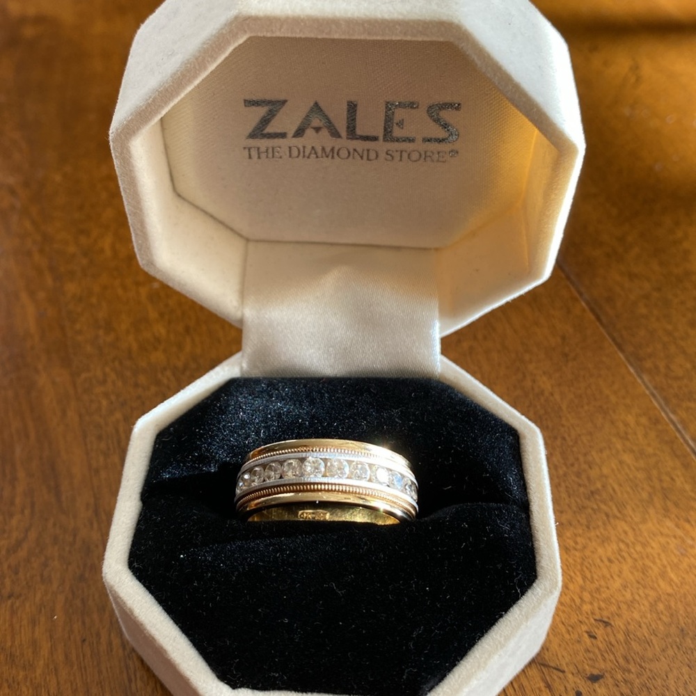Men’s two toned 14k, 12 round diamond wedding band.
Retired design!! - Picture 5 of 5
